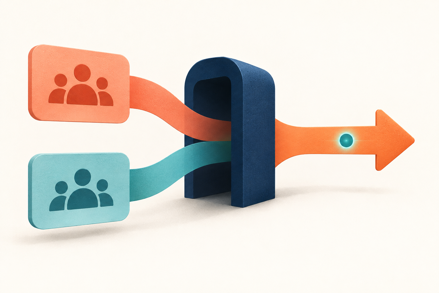 Performance Media illustration showing people, evidence signals and decision points